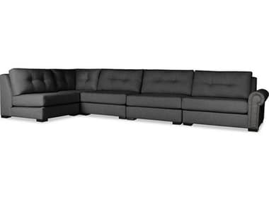 Nativa Interiors Sylviane Buttoned Fabric 5 - Pieces Modular Sectional Sofa NAISECSYLVBTNUL35PCPFCHARCOAL