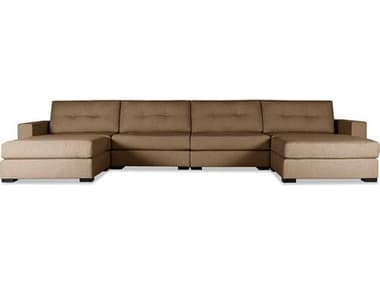 Nativa Interiors Veranda Buttoned 6 - Pieces Sectional Sofa with Double Ottoman NAISECVRNDBTNUL16PC