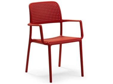 Nardi Bora Fiberglass Resin Rosso Stackable Dining Arm Chair NAR40242.07.000