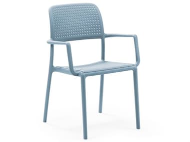 Nardi Bora Fiberglass Resin Celeste Stackable Dining Arm Chair NAR40242.39.000