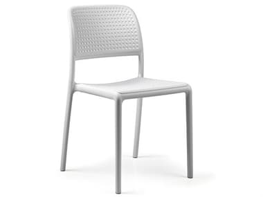 Nardi Bora Fiberglass Resin Bianco Stackable Bistro Side Chair NAR40243.00.000