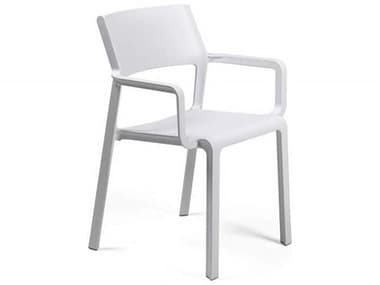 Nardi Trill Fiberglass Resin Bianco Stackable Dining Arm Chair NAR40250.00.000