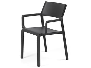 Nardi Trill Fiberglass Resin Antracite Stackable Dining Arm Chair NAR40250.02.000