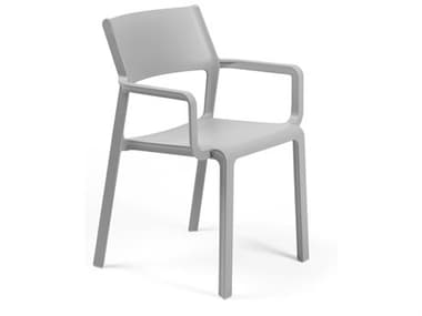 Nardi Trill Fiberglass Resin Grigio Stackable Dining Arm Chair NAR40250.03.000