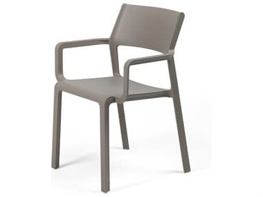 Nardi Trill Fiberglass Resin Tortora Stackable Dining Arm Chair NAR40250.10.000