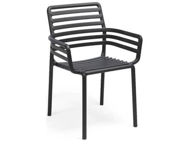 Nardi Doga Fiberglass Resin Antracite Stackable Dining Arm Chair NAR4025402000