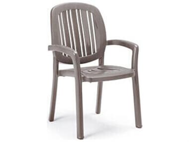Nardi Ponza Fiberglass Resin Tortora Stackable Dining Arm Chair NAR4026810000