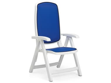 Nardi Delta Fiberglass Resin Bianco /  Blue 5 Position Folding Chair NAR4031000112