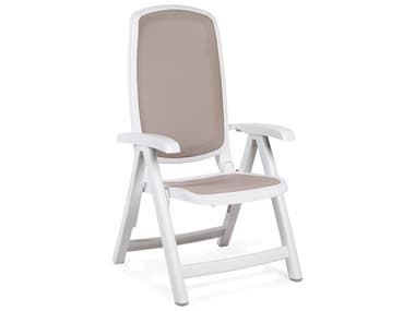 Nardi Delta Fiberglass Resin Bianco / Tortora 5 Position Folding Chair NAR4031000124