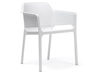 Nardi NET Fiberglass Resin Bianco Stackable Dining Arm Chair NAR40326.00.000