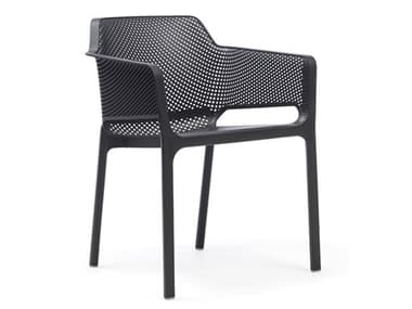 Nardi NET Fiberglass Resin Antracite Stackable Dining Arm Chair NAR40326.02.000