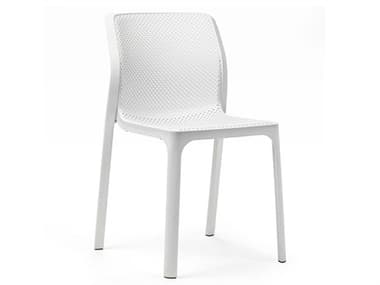 Nardi Bit Fiberglass Resin Bianco Stackable Dining Side Chair NAR40328.00.000