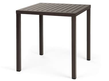 Nardi Cube 70 Aluminum Caffe 28'' Wide Square DurelTop Dining Table NAR47857.05.000