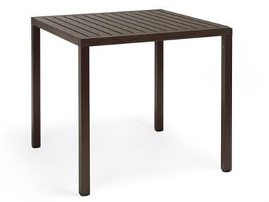 Nardi Cube 80 Aluminum Caffe 32'' Square DurelTop Dining Table NAR48057.05.000