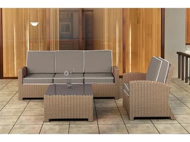Forever Patio Barbados Wicker Thick 3 Piece Lounge Set NCFPBAR3SS
