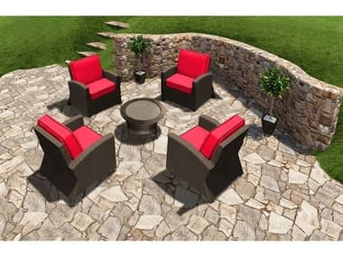 Forever Patio Barbados Wicker Thick 5 Piece Lounge Set NCFPBAR5CHAT