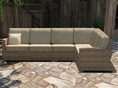 Forever Patio Cypress Wicker Heather Thick 4 Piece Sectional Lounge Set NCFPCYP4SEC90HR