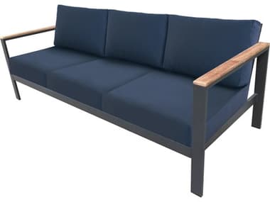 Forever Patio Hanover Slat Sofa with Polytuf Arm Set Replacement Cushions NCFPHAN3SCH