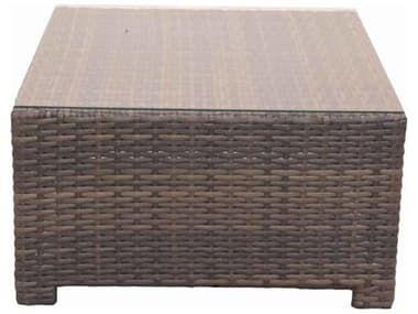 Forever Patio Horizon Wicker Bronze Smoke 32'' Wide Square Glass Top Coffee Table NCFPHORCTSQBS