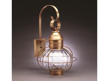 Northeast Lantern Onion 1 - Light 12'' Outdoor Wall Light with Optic Glass NL2541ABMEDOPT