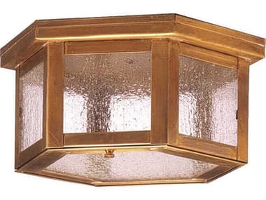 Northeast Lantern Williams 10&quot; 1-Light Brass Geometric Flush Mount NL4504