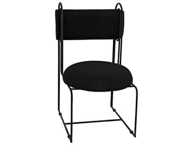 Noir Black Fabric Upholstered Side Dining Chair NOIAE145