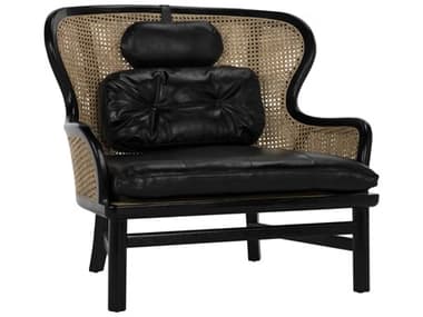 Noir Black Leather Accent Chair NOIAE203CHB