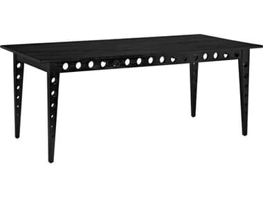 Noir Rectangular Wood Charcoal Black Dining Table NOIAE204CHB