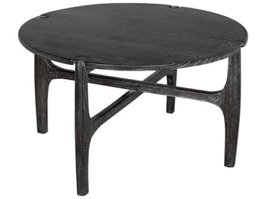 Noir Bucks Round Wood Sombre Coffee Table NOIAE329SR