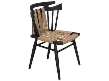 Noir Kikki Teak Wood Black Side Dining Chair NOIAE333CHB