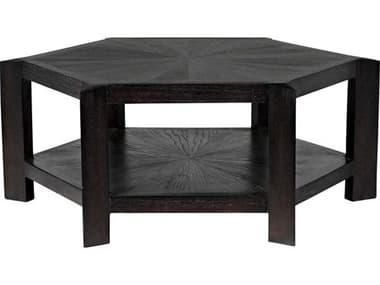 Noir Yuhuda 46" Hexagon Wood Sombre Coffee Table NOIAE80SR