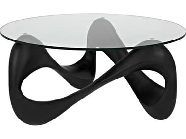 Noir Round Glass Coffee Table NOIAF55B