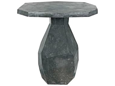 Noir Round Black Marble End Table NOIAM194BM