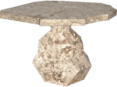 Noir Rind White Marble End Table NOIAM318WM