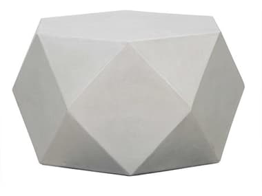Noir Scarpa 30" Hexagon Cement White Coffee Table NOIAR307FC