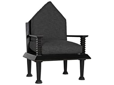 Noir Furniture Grey Fabric / Hand-rubbed Black Accent Chair NOIGCHA308GREY