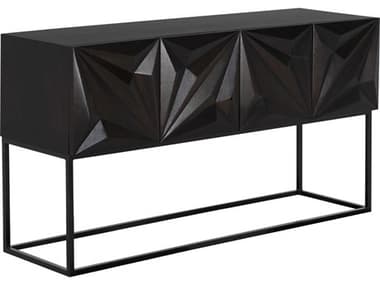 Noir 19" Zurich Console Ebony Walnut with Steel NOIGCON262EB