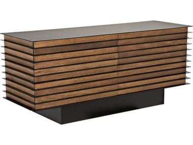 Noir Elevation 68" Walnut Wood Dark With Matte Black Sideboard NOIGCON347DW