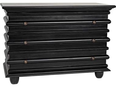 Noir Bedroom Storage 42" Wide Hand Rubbed Black Mahogany Wood Accent Chest NOIGDRE137HB