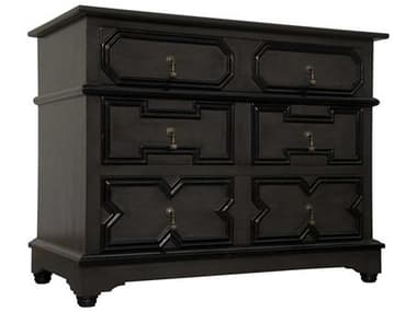 Noir Bedroom Storage Watson 40" Wide 3-Drawers Black Mahogany Wood Dresser NOIGDRE159P