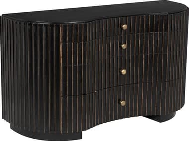 Noir Irene 56" Wide 4-Drawers Mahogany Wood Dresser NOIGDRE188HB
