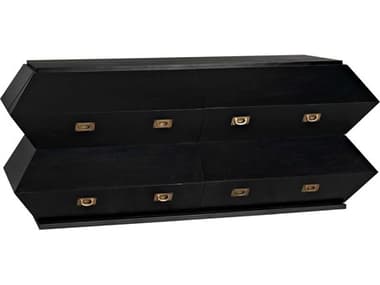 Noir Vico 72" Wide 4-Drawers Mahogany Wood Double Dresser NOIGDRE250HB