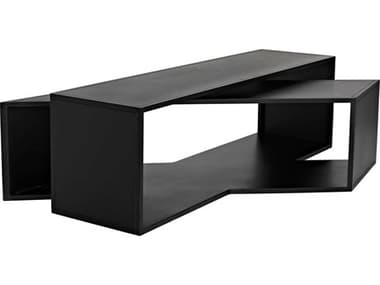 Noir 73" Rectangular Steel Matte Black Coffee Table NOIGTAB1122MTB