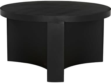Noir 36" Round Metal Matte Black Coffee Table NOIGTAB1132MTBA