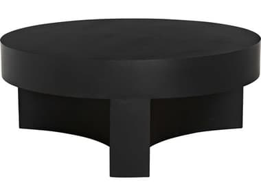 Noir 36" Round Metal Matte Black Coffee Table NOIGTAB1132MTBC
