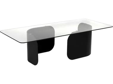 Noir Varicka Rectangular Glass Matte Black Coffee Table NOIGTAB1139MTB