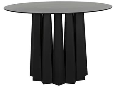 Noir 44" Round Black Metal Dining Table NOIGTAB559MTB