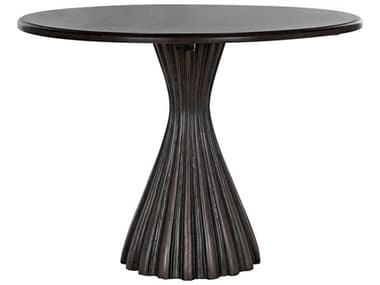 Noir 41" Round Wood Pale With Light Brown Trim Dining Table NOIGTAB564PR