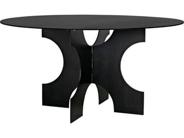 Noir 59" Round Steel Dining Table NOIGTAB568MTB