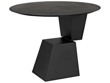 Noir 39" Round Metal Matte Black Dining Table NOIGTAB571MTB